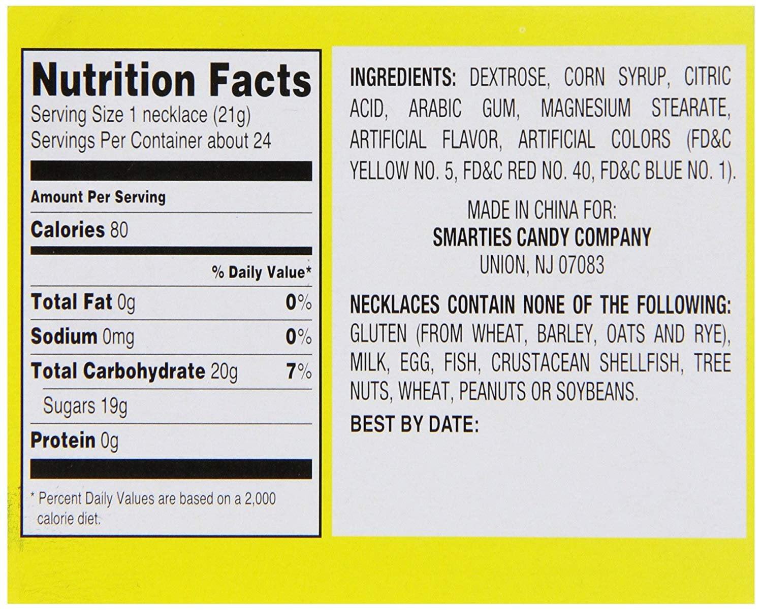Smarties Candy Nutrition Facts Nutrition Ftempo