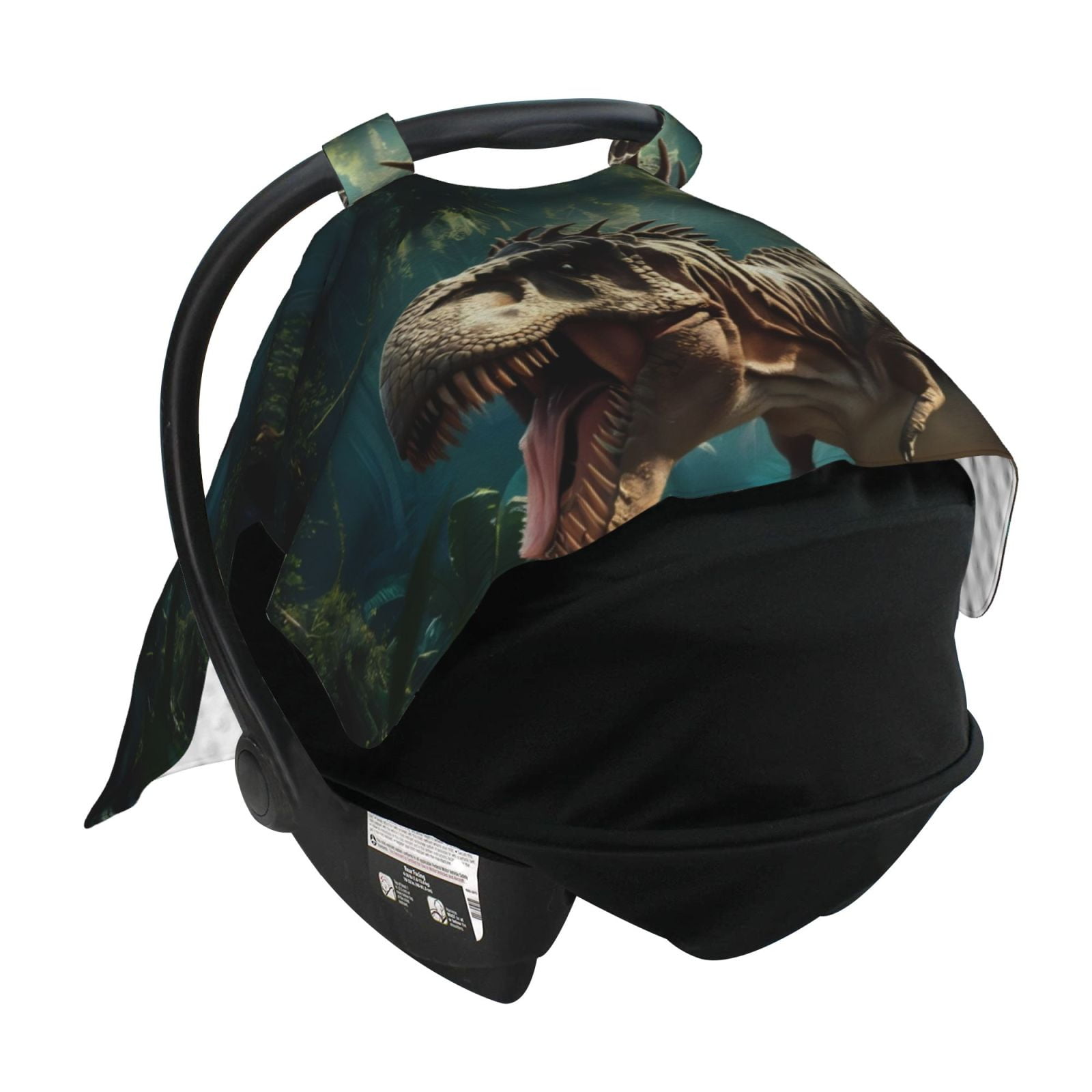 Car Seat Cover Baby - Green Forest Dinosaur Breathable Infant Car Seat Cover for Baby Carseat, Lightweight Comfort Baby Essentials Must Haves Newborn Stuff for Girl Boy