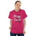 thumbnail image 5 of Pray For A Cure Pink Breast Cancer Women's Graphic T Shirt Tees Brisco Brands X, 5 of 6