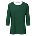 thumbnail image 3 of Easter Shirts for Women Graphic Tees for Women Plus Size 3X Women's Casual Solid Color 3/4 Sleeve Crew Neck T Shirt Comfortable Everyday Top for Relaxed fit Short Sleeve Shirts for Women Workout, 3 of 3