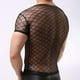 thumbnail image 3 of Camiseta interior ajustada de manga corta de malla para hombre M Blk, 3 of 9