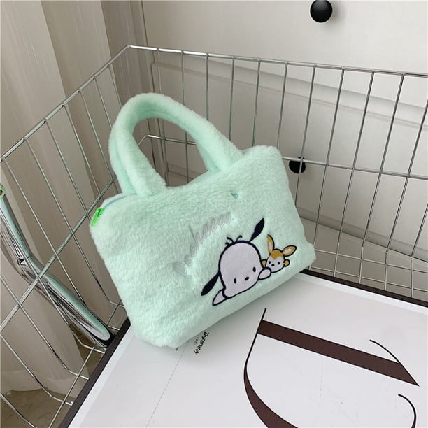 Bolsa de felpa Kawaii Hello Kitty Sanrio Kuromi Melody Plushie, mochila de Anime Cinnamoroll, bolsos de maquillaje de dibujos animados, regalos para niñas