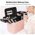 thumbnail image 4 of Neceser de viaje multifunción con espejo, portátil, con 4 bandejas plegables para cosméticos, brochas de maquillaje, artículos de tocador y joyas., 4 of 7