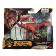 Jurassic World Strike Attack Dilophosaurus Dinosaur Figure, Single Action & Posable, Digital Play