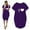 Purple, variant on Babysbule Womens Dresses Fashion Women Loose Love Print O-Neck Pockets Casual Short Sleeves Dress