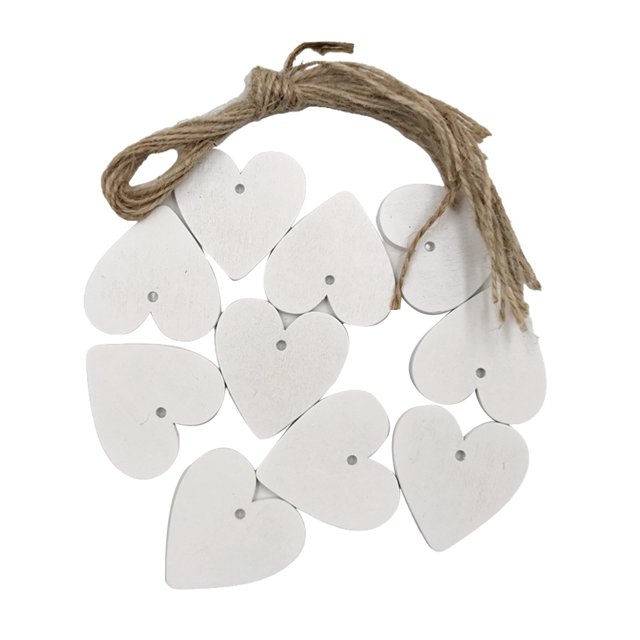 Sonducket 1 Juego de adornos rebanada amor en forma de corazón DIY artesanías naturales Chips de casa adornar para fiesta álbum de Accesorios de disfraces Blanco