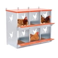 thumbnail image 2 of 6-Bay Vented Galvanized Steel Nest Box - Wall Mount for Hens & Ducks, Easy Egg Collection & Assembly,Orange​, 2 of 9