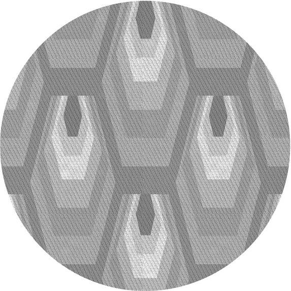 Ahgly Company Indoor Square Patterned Battleship Gray Area Rugs, 3' Square