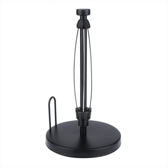 Paper Towel Holder Countertop with Damping Suitable for Kitchen Bathroom Vertical Base (Black)