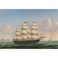 thumbnail image 2 of Lorenz Petersen 18x14 Black Ornate Wood Framed Double Matted Museum Art Print Titled - Voll Ship ‘Ferdinand Brumm’ off the Cliffs of Dover (1857), 2 of 5