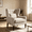 Beige04, variant on Gewnee Beige Velvet Tufted Wingback Accent Armchair Solid Rubberwood Legs for Living Room & Balcony