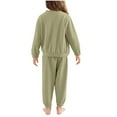 thumbnail image 3 of ATOGUTA Girl Clothing Outfit 2-Piece Long Sleeve & Pants PJ Set Kid Cozy Sleepwear Size 2T-12, Green, 3 of 5
