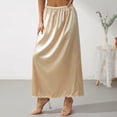 thumbnail image 5 of GEWSEY Women Half Slip Soft Satin Half Slip Lace Long Underskirt Half Slips for Under Dresses White/Black/Beige S-XXL (Beige, S), 5 of 9