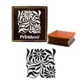 thumbnail image 1 of Printtoo Craft Textile Square Floral Pattern Stamp Brown Wooden Rubber Stamps-4 x 4 Inches, 1 of 2