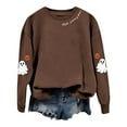 thumbnail image 4 of XIAONU Sweatshirts For Womens Halloween Cute Ghost Long Sleeve Printed Tops Pleasure Baggy Crewneck Pullover Sweatshirt, 4 of 5