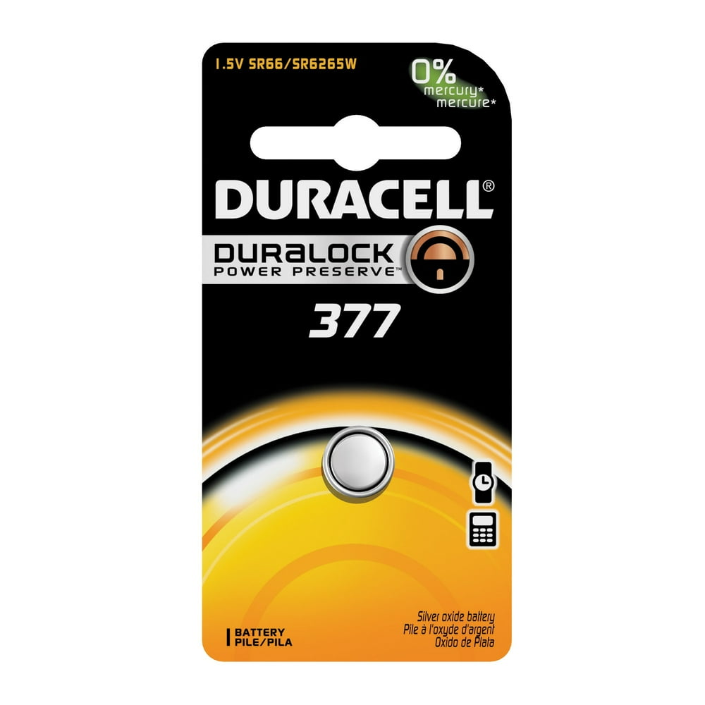 Duracell Watch Battery 377, 6 pack