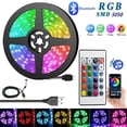 thumbnail image 2 of Tira de luces LED inteligentes con Bluetooth, control por infrarrojos, sincronización de música RGB, lámpara USB flexible de 5 V para retroiluminación de TV, decoración navideña, regalo, 2 of 5