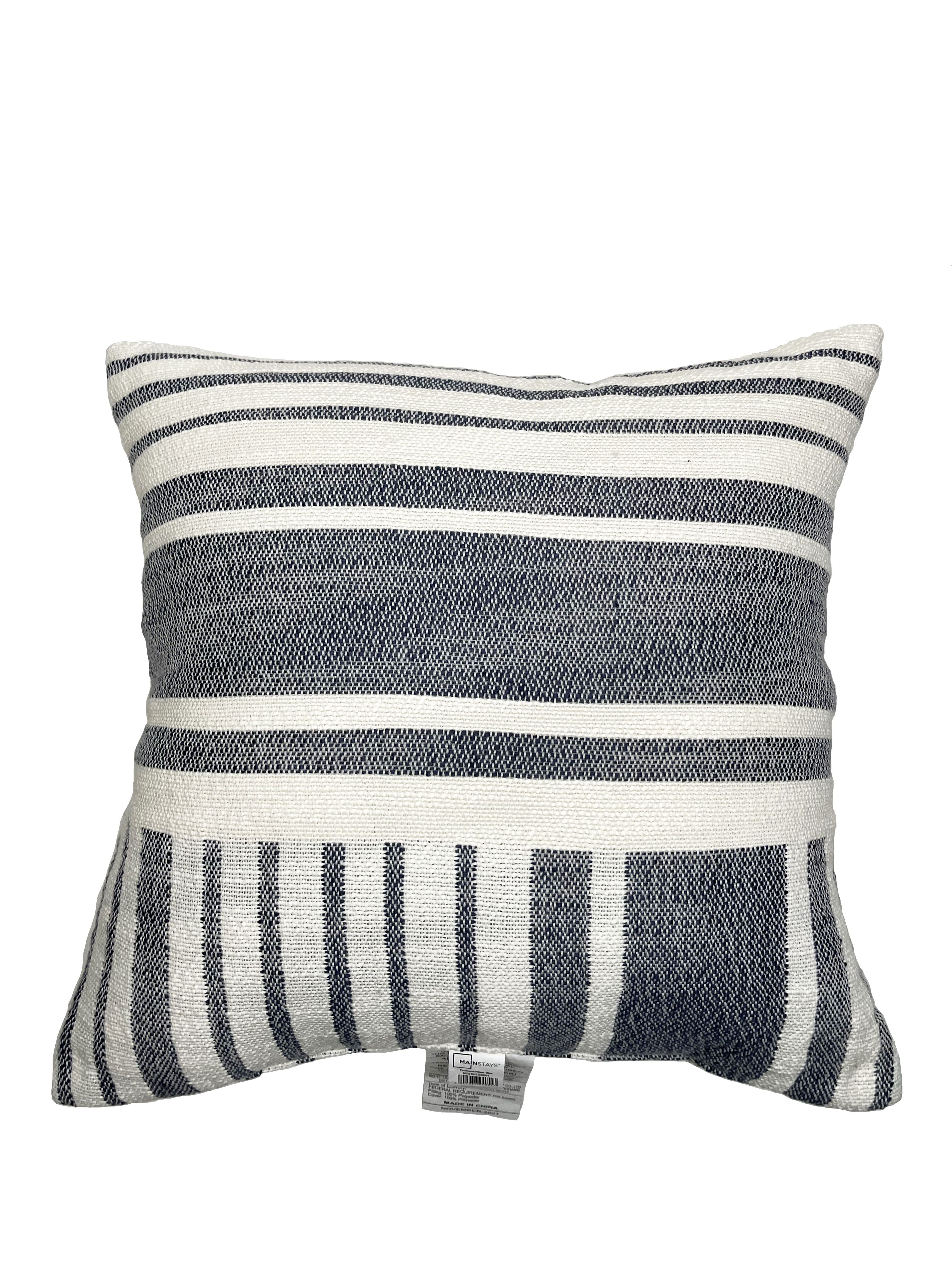Mainstays Patchwork Decorative Pillow, Square, 20"x20", White/Blue
