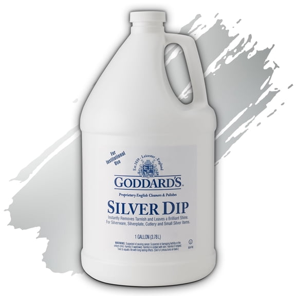 Goddard’s Silver Cleaner Dip – Silver Jewelry Cleaner Solution for Hard-to-Reach Silverplate, Cutlery & Small Items – Professional Use Silver Tarnish Remover – Silverware Cleaning Supplies (1 Gal)