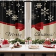 thumbnail image 3 of Christmas Snowflakes Kitchen Curtains Winter Window Curtains Over Sink Set of 2, Black Vintage Rod Pocket Short Tier Curtains for Kitchen, Merry Christmas Small Kitchen Decor (26x36 Inch), 3 of 6