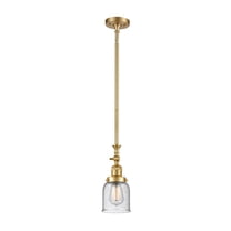 206-SG-G54-Innovations Lighting-Bell - 1 Light Stem Hung Tiltable Mini Pendant In Industrial Style-14 Inches Tall and 5 Inches Wide-Satin Gold