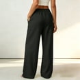 thumbnail image 5 of Women's Wide Leg Pants High Waisted Drawstring Elastic Waist Solid Color Loose Palazzo Lounge Pants with Pockets, 5 of 5
