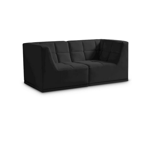 Meridian Furniture Relax Black Velvet Modular Sofa