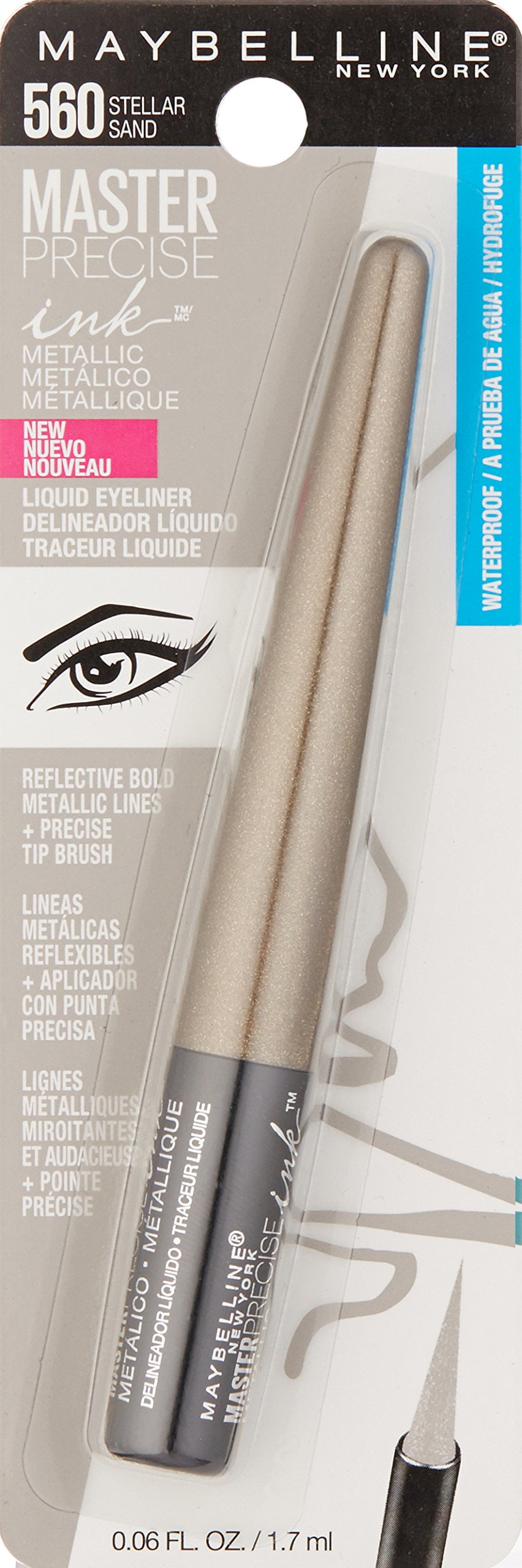 Maybelline New York, Traceur liquide métallique, Master Precise Ink™, 1.1 mL 1,1ml