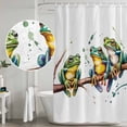 thumbnail image 4 of Watercolor Frog Shower Curtain Set - Small 36" x 72" Washable Bathtub Curtain with 12 Hooks, Spring Summer Tropical Animals Rustic Waterproof Fabric Stall Shower Curtains for Bathroom/Bathtub Décor, 4 of 6