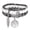 Black Labradorite, variant on Vintage 3Pcs Set Beads Bracelet Bracelets for Women Men Pendent Bangle Natural Stone Wristband,Brown Alabaster,19cm