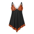thumbnail image 4 of ibiyuan Women's Plus Size Tankini Swimsuits 2 Piece Bathing Suit Tummy Control Swim Dress Ruffle Swimwear Tropical Floral Womens Two Piece Swimsuit,Orange, 4 of 5