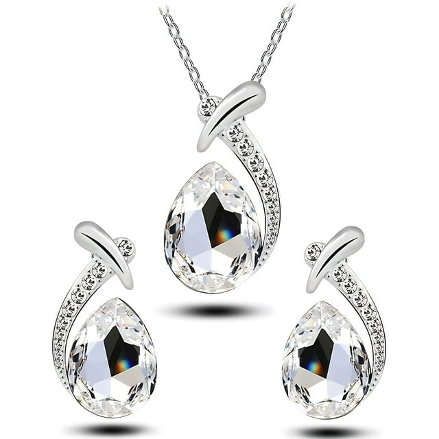 Dvkptbk The Necklace Mode Femme Pendentif Boucles d'Oreilles Collier Pendentif Ensemble de Bijoux