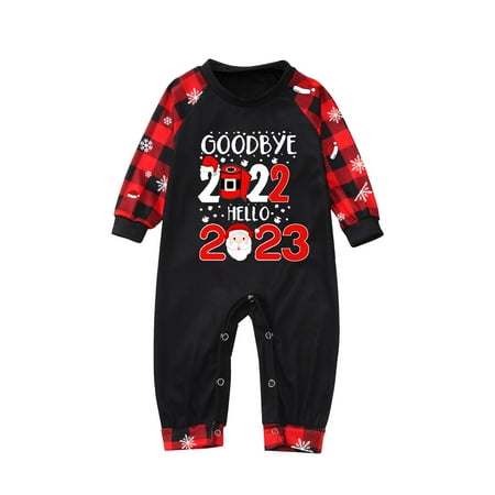 

Christmas Pajamas for Family Parent-Child Outfit Winter Fall Matching Plaid Sleeves Cozy Beautiful Pattern Printing Festival Pajama Sets