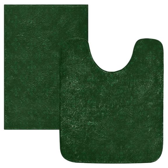 IAUYY 24x16 Inch Bath Mat Thick Soft Plush Shower Mat TPR Backing Material Non Slip Bath Mats for Bathroom for Tub Shower Hotel Dark Green Background