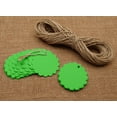 thumbnail image 2 of 100 Pcs Scalloped Blank Wedding Hang Tag Bonbonniere Favor Lolly Bag Gift Tags with Jute Twines - Colors Available, 2 of 7