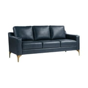 Serta Hemsworth Mid-Century Modern Style Sofa, Navy Blue Faux Leather