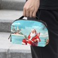 thumbnail image 2 of Santa Claus Digital Pouch Oxford Cloth Waterproof Storage Bag Collapsible Cable Organizer Wire Cord Holder 5.9x9.44x3.14 in, 2 of 6
