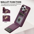 thumbnail image 5 of ELEHOLD for iPhone 13 Pro Crossbody Wallet Case with Card Holder Soft PU Leather Shockproof Protective Cover with Shoulder Strap for Women Girls for iPhone 13 Pro,deeppurple, 5 of 8