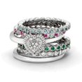 thumbnail image 2 of 1/5 Carat (ctw) Lab-Created Emerald Eternity Band Ring in Sterling Silver, 2 of 4