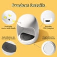 thumbnail image 4 of Lámpara de fototerapia para uñas, lámpara UV de gel con forma de huevo, minilámpara UV USB para uñas, secador solar con terapia LED, herramientas automáticas con sensor para uñas de manos y pies., 4 of 5