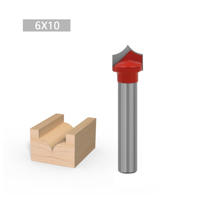 TFixol Router Bits Groove Point Cutting Round Edge 6mm Shank 10mm Blade for Woodworking Milling Cutter Tool