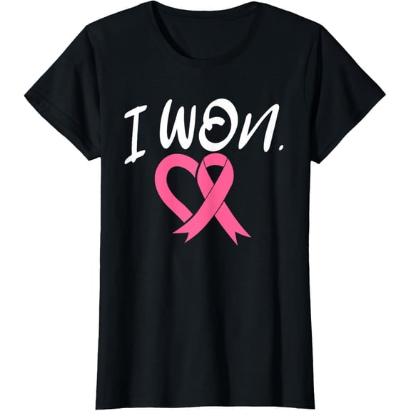 I Won Breast Cancer Awareness Support Pink Ribbon Survivor T-Shirt