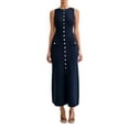 thumbnail image 1 of Gupgi Robe Longue en Tricot Sans Manches Boutonnée Fendue Côtelée, 1 of 9