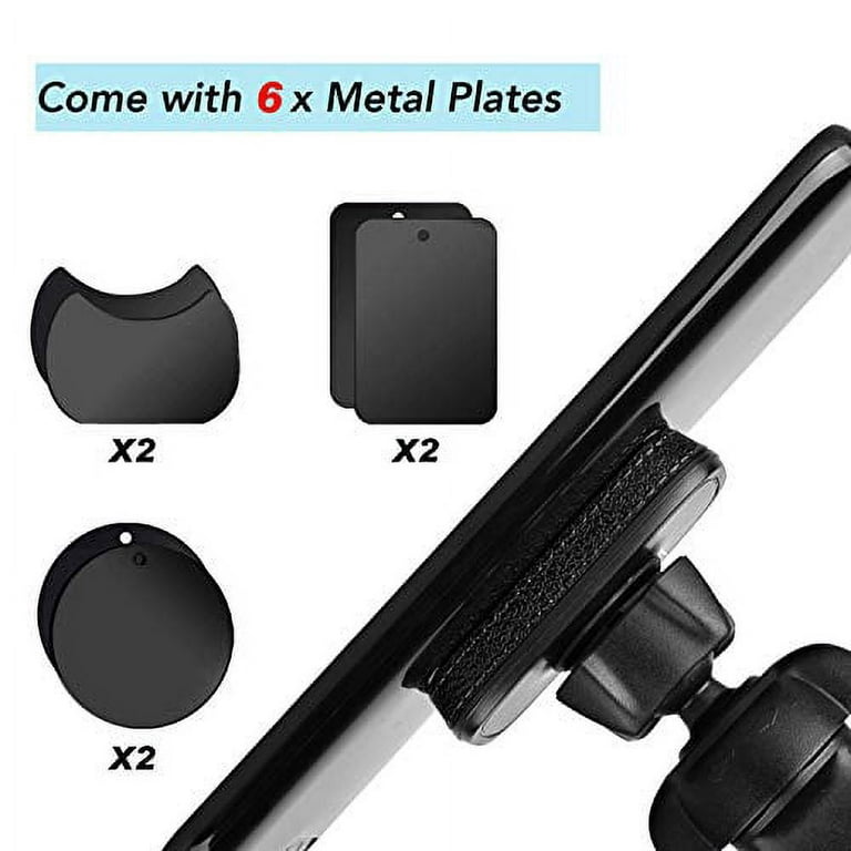 TT&C [ 2 Pack ] Magnetic Phone Mount for Car, [ Magnet N52 8pcs ] [ Super  Strong Magnet ] [ 4 Metal Plates ] Phone Holder for Car, for iPhone