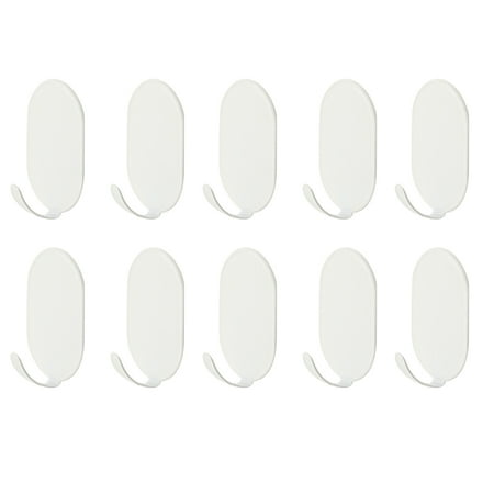 

10pcs Bathroom Coat Carbon Steel Hat Heavy Duty Self Adhesive Hook Wall Mounted