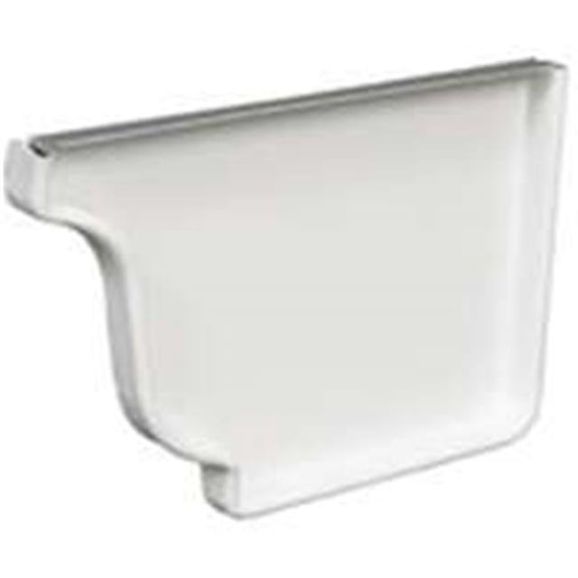 27006 Embout de Gouttière Droite en Aluminium Blanc - 5 Po.