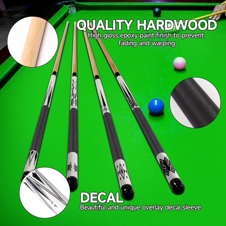 Pool Stick 57 Inch Pool Cue Stick With - 4-Color Design For Beginners ...