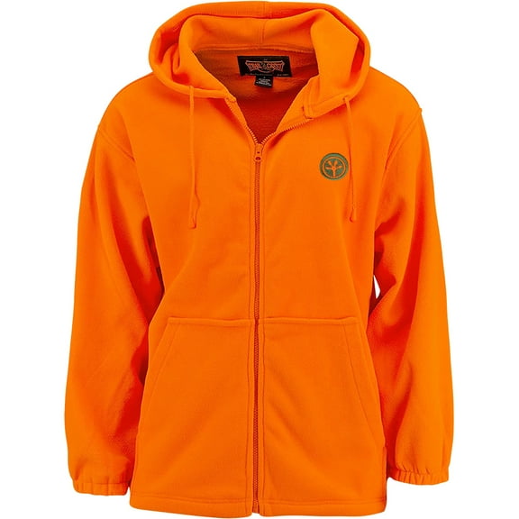 TrailCrest Adult Mens Chambliss Full Zip Safety Blaze Orange Hoodie Sweatshirt Jacket, Medium