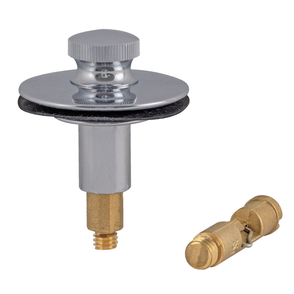 Eastman 35255 Push/Pull Bathtub Drain Stopper, 3/8 inch Stem, Chrome