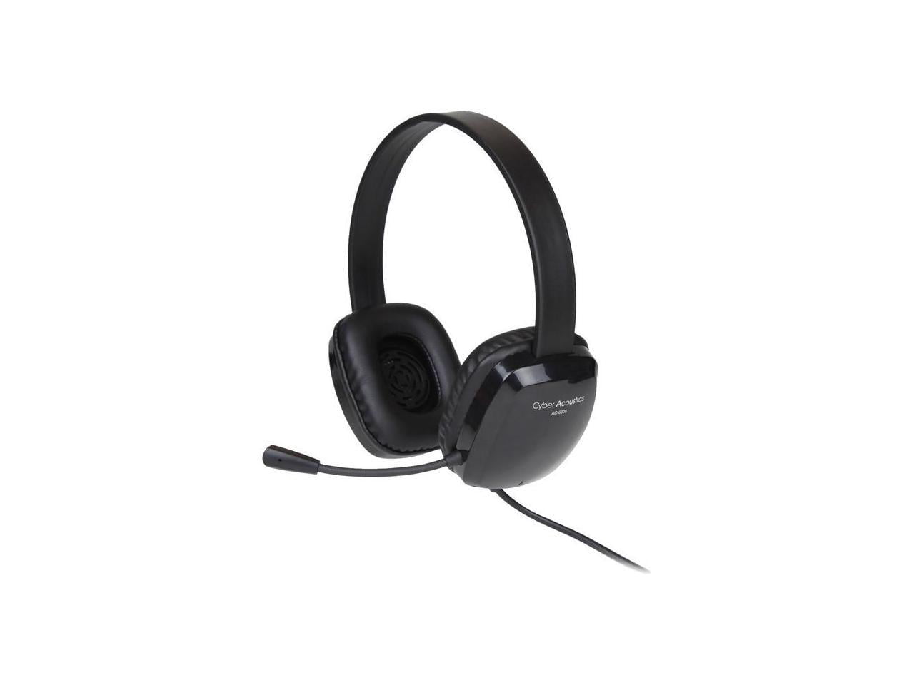 Cyber Acoustics Stereo Headset w/ Single Plug - Stereo - Mini-phone (3.5mm) - Wired - 20 Hz to 20 kHz - Over-the-head - Binaural - Circumaural - 6 ft Cable - Noise Cancelling, Uni-directional Micro...